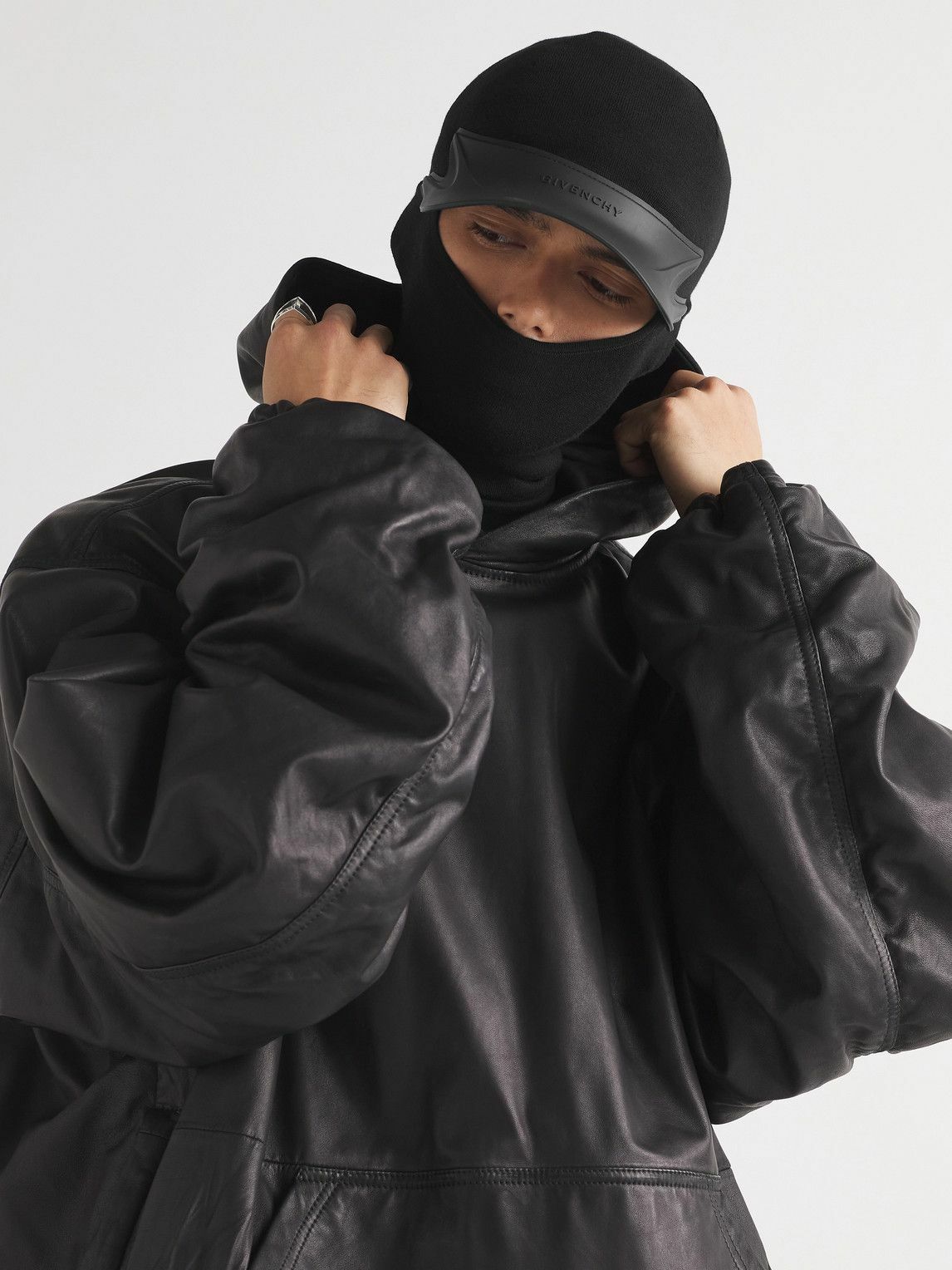 Givenchy LogoEmbossed WoolBlend Brimmed Balaclava Givenchy