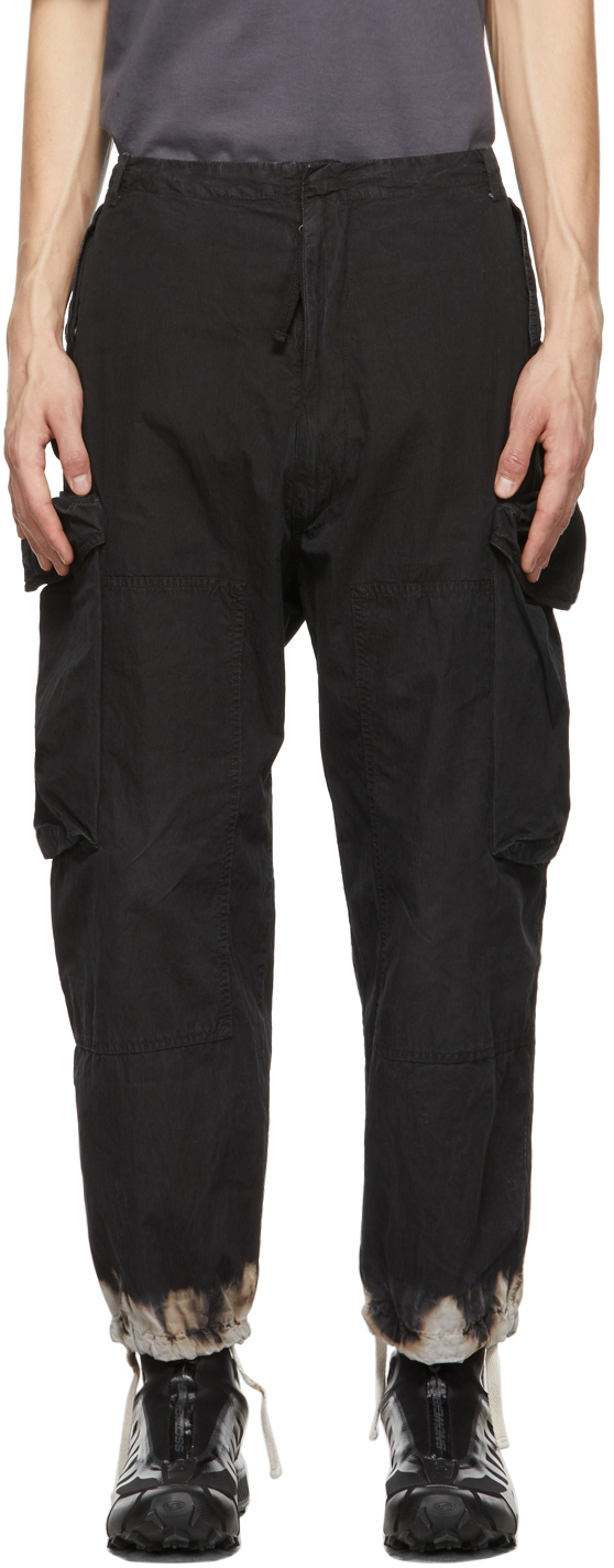 NEMEN® Black Edem Discharged Cargo Pants Nemen