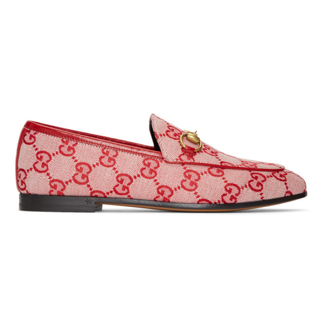 Gucci Red New Canvas Jordan Loafers Gucci