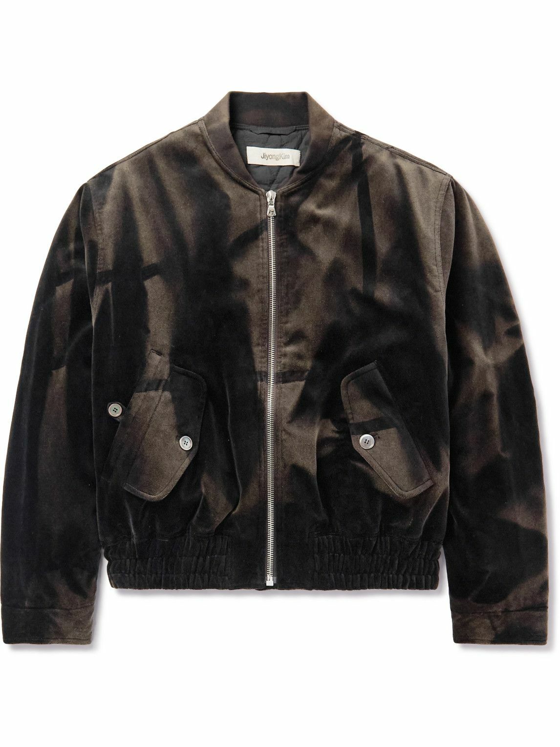 JiyongKim - Sun-Bleached Velvet Bomber Jacket - Black