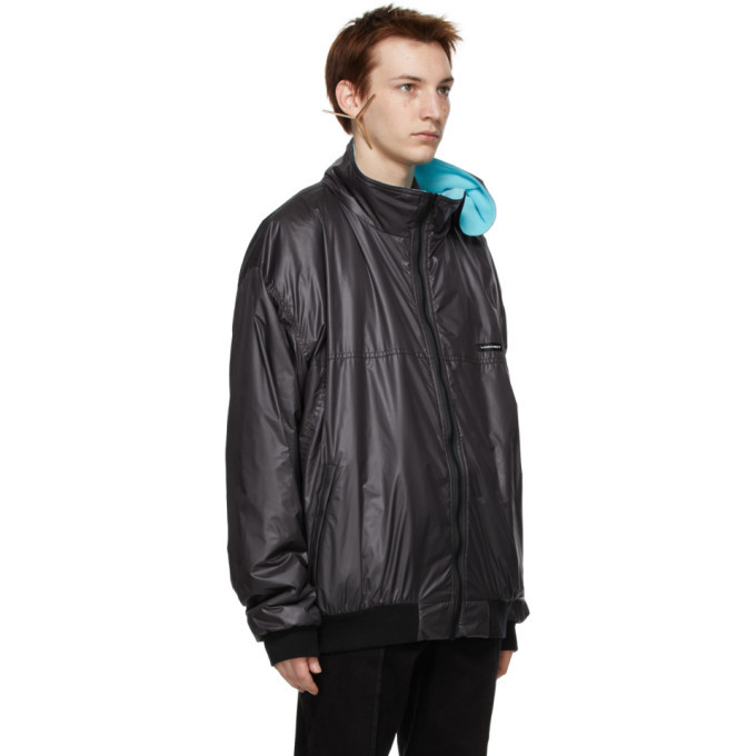 Y/Project Black Clipped Shoulder Windbreaker Jacket Y/Project
