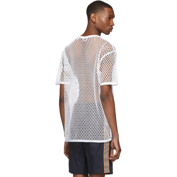 Burberry White Net T-Shirt Burberry