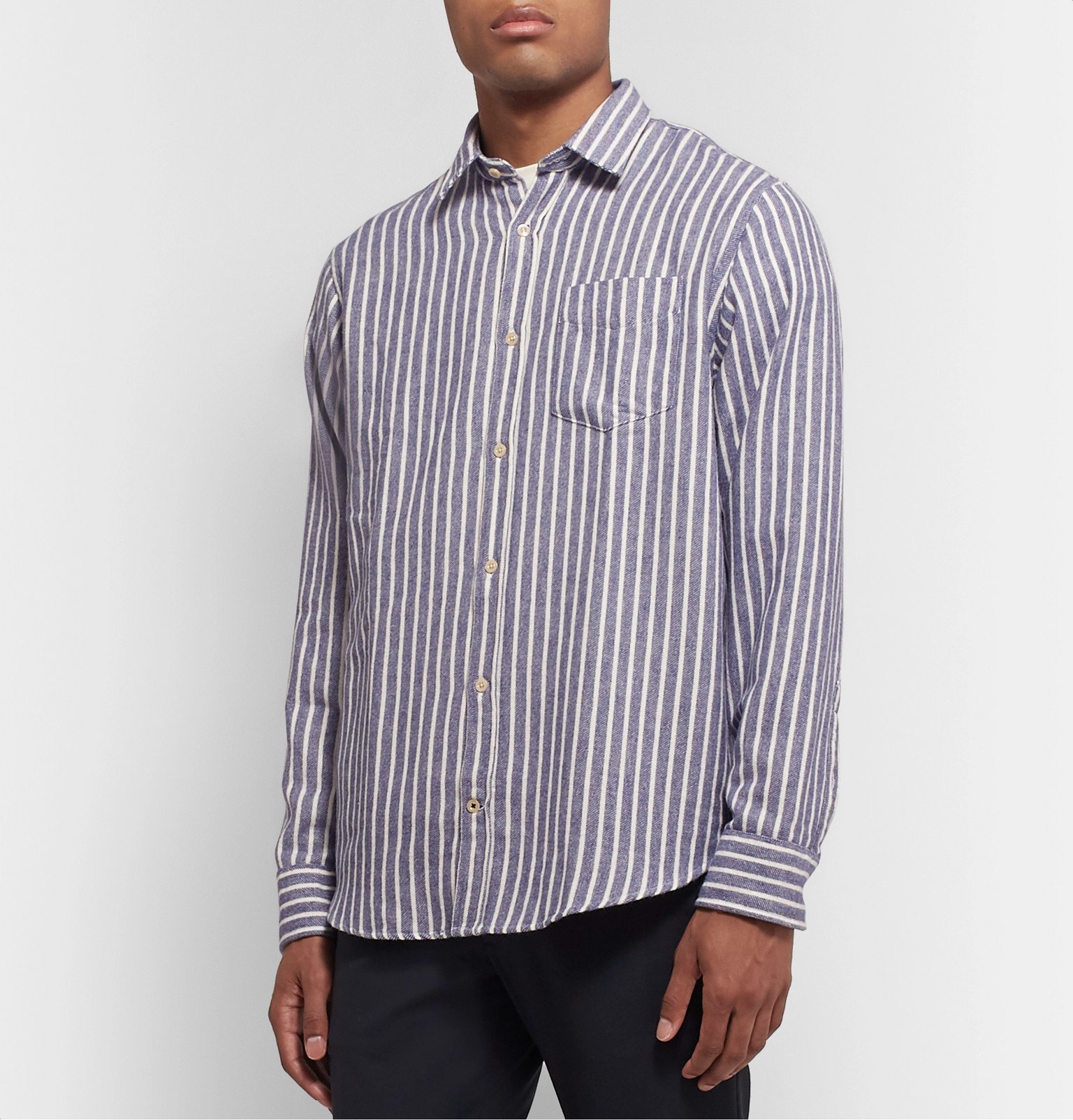 NN07 - Striped Cotton-Flannel Shirt 