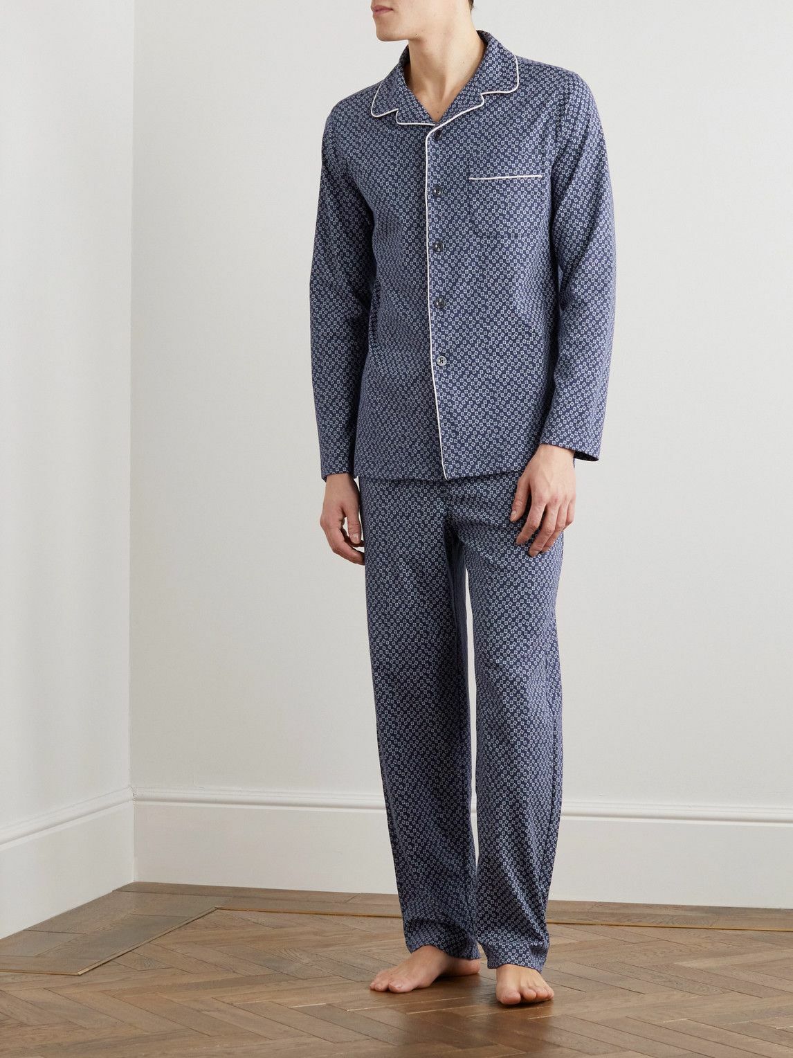 Polo Ralph Lauren - Piped Printed Cotton-Jersey Pyjama Set - Blue Polo ...