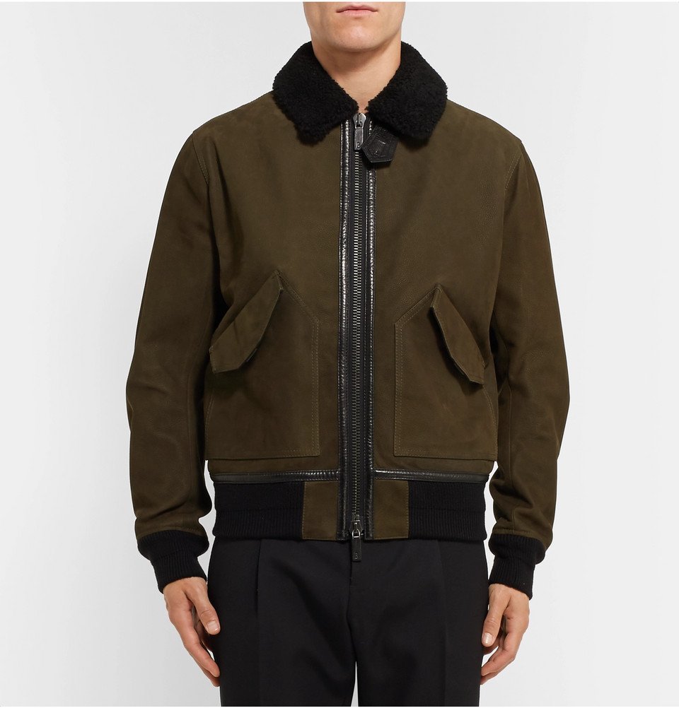 Berluti - Shearling Bomber Jacket - Green Berluti