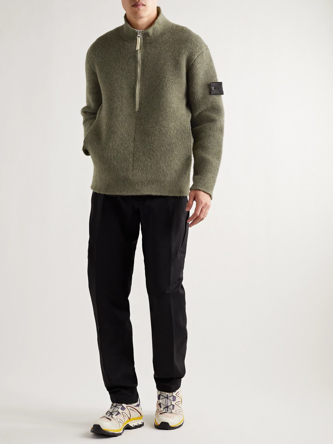 Mens Clothing Sweaters and knitwear Zipped sweaters Stone Island Shadow Project Wool Half Zip Jumper in Green for Men 