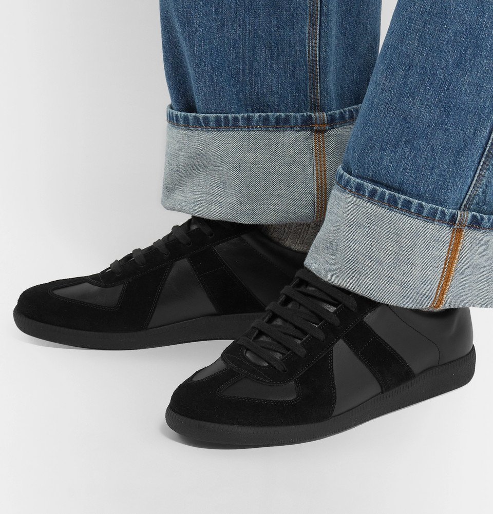 Maison Margiela - Replica Leather and Suede Sneakers - Men - Black Maison  Margiela