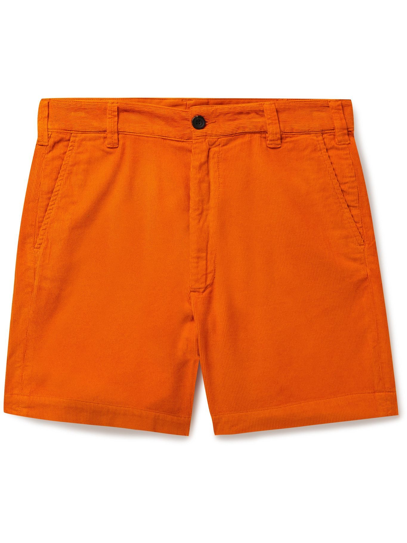 Photo: Drake's - Slim-Fit Cotton-Corduroy Chino Shorts - Orange