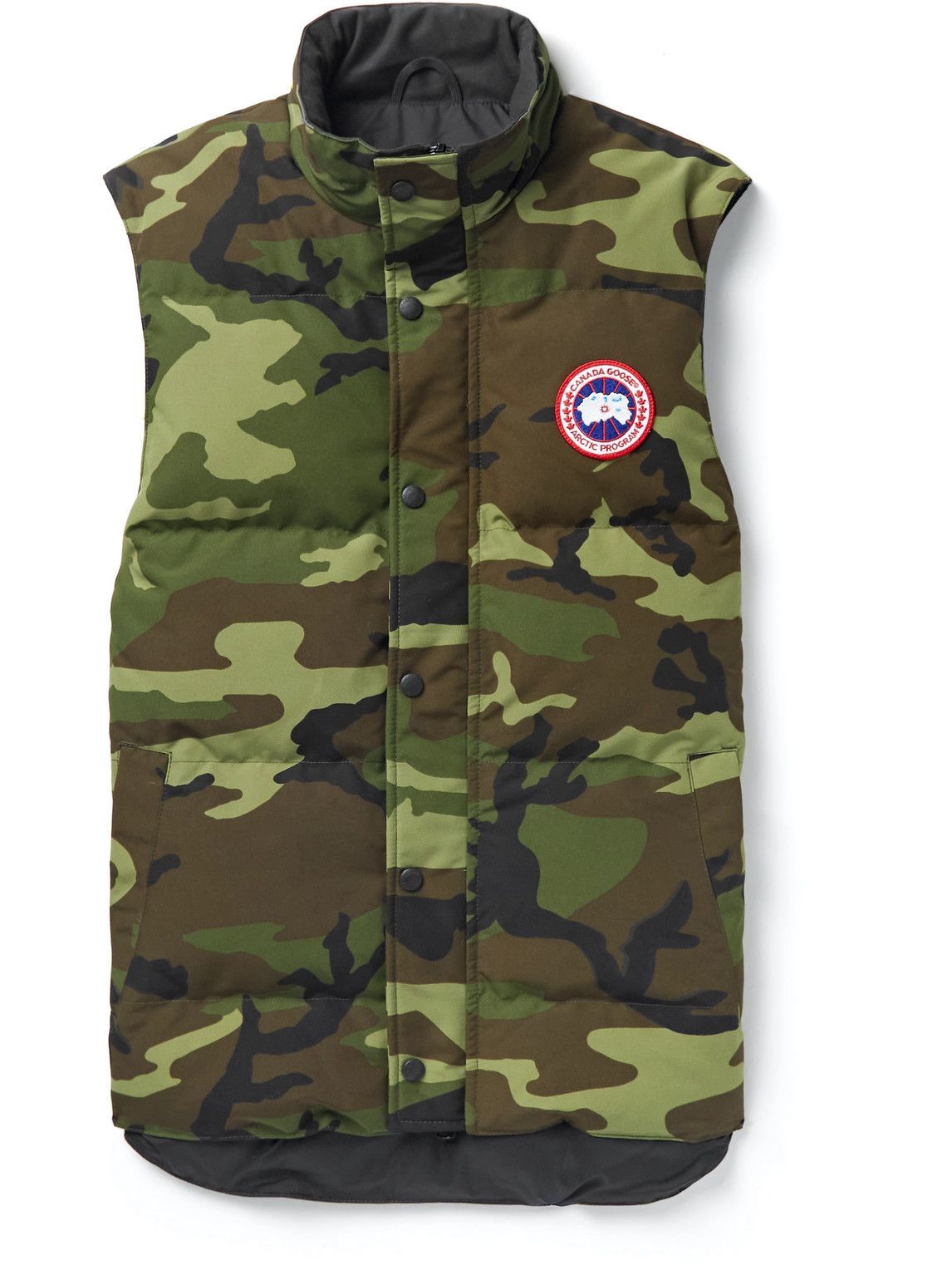 Photo: Canada Goose - Garson Camouflage-Print Quilted Arctic Tech Down Gilet - Green