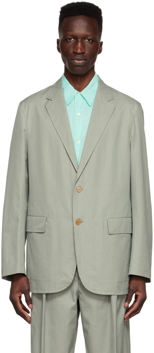 AURALEE Green Cotton Blazer Auralee