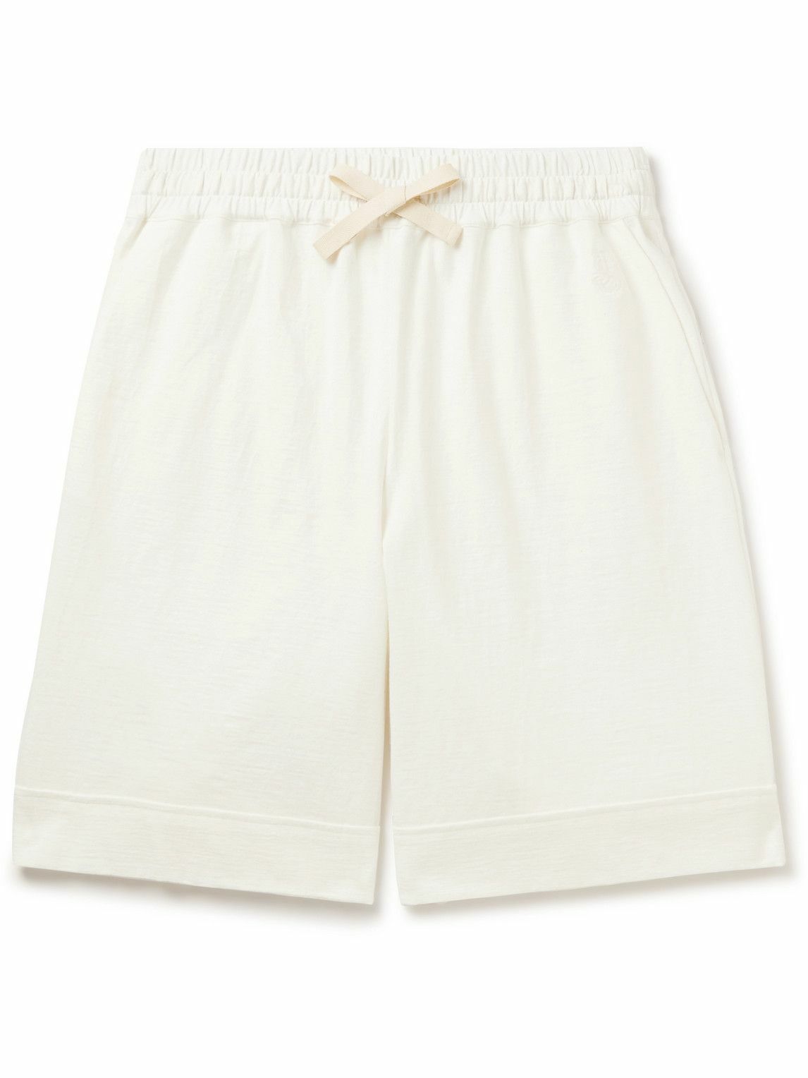 Photo: Jil Sander - Straight-Leg Stretch-Cotton Drawstring Shorts - White