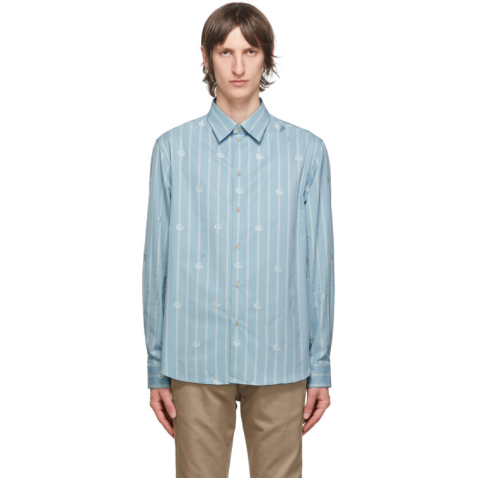Gucci Blue GG Striped Shirt Gucci