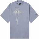 Rick Owens Women's x Champion Tommy Logo T-Shirt in Blue/Lilac