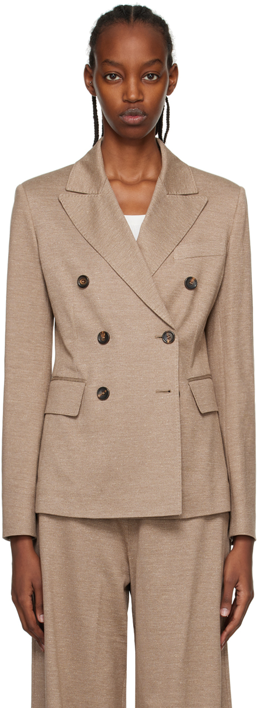 Max Mara Beige Fleece Wool Blazer