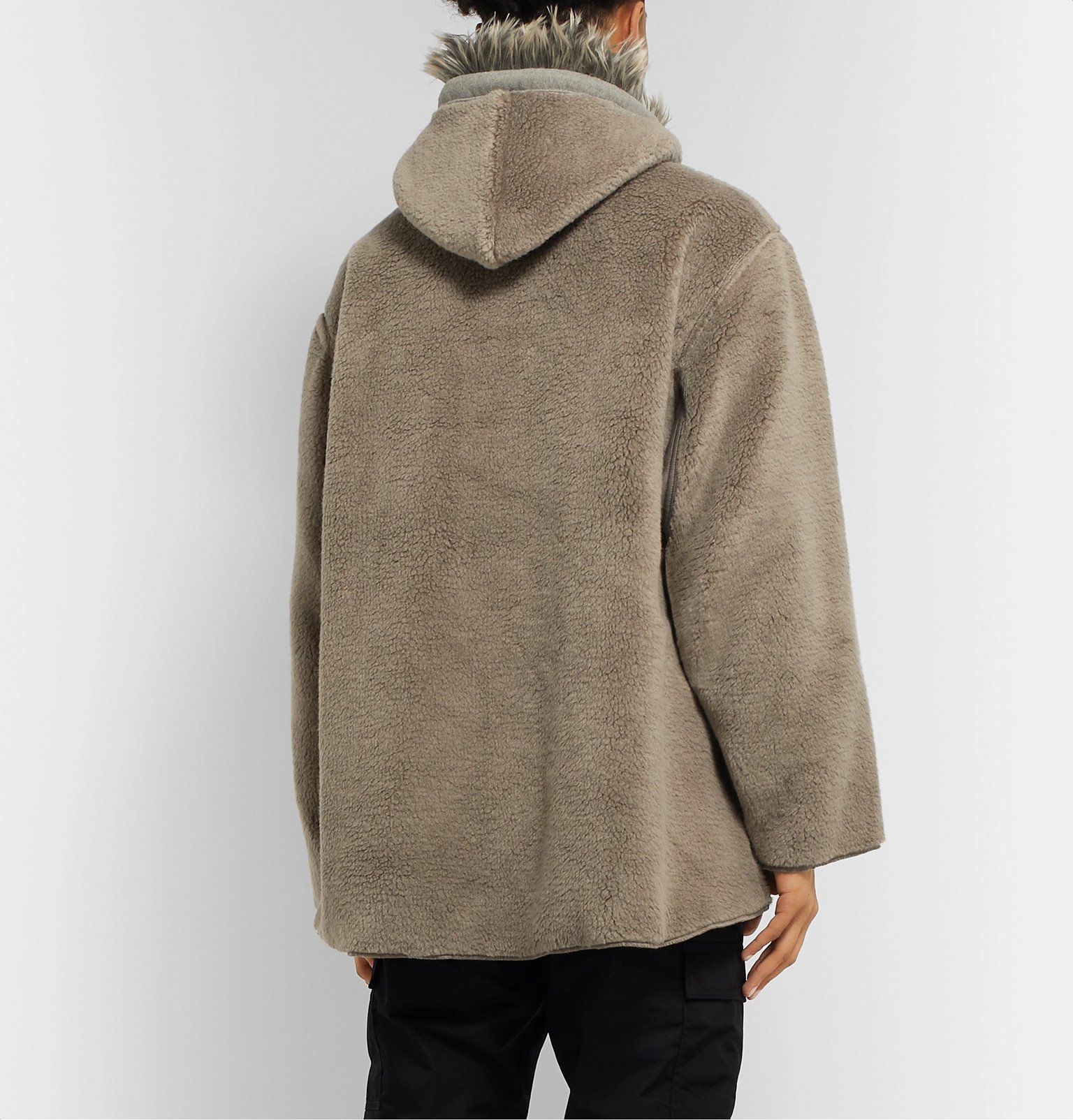 Fear of God - Oversized Faux Fur-Trimmed Fleece Hoodie - Brown Fear Of God