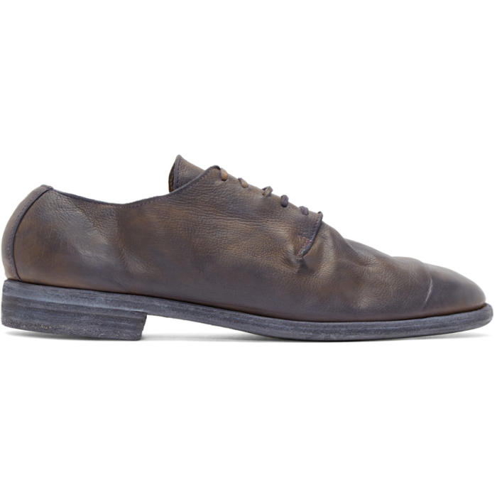 Guidi Purple Leather Distressed Derbys Guidi