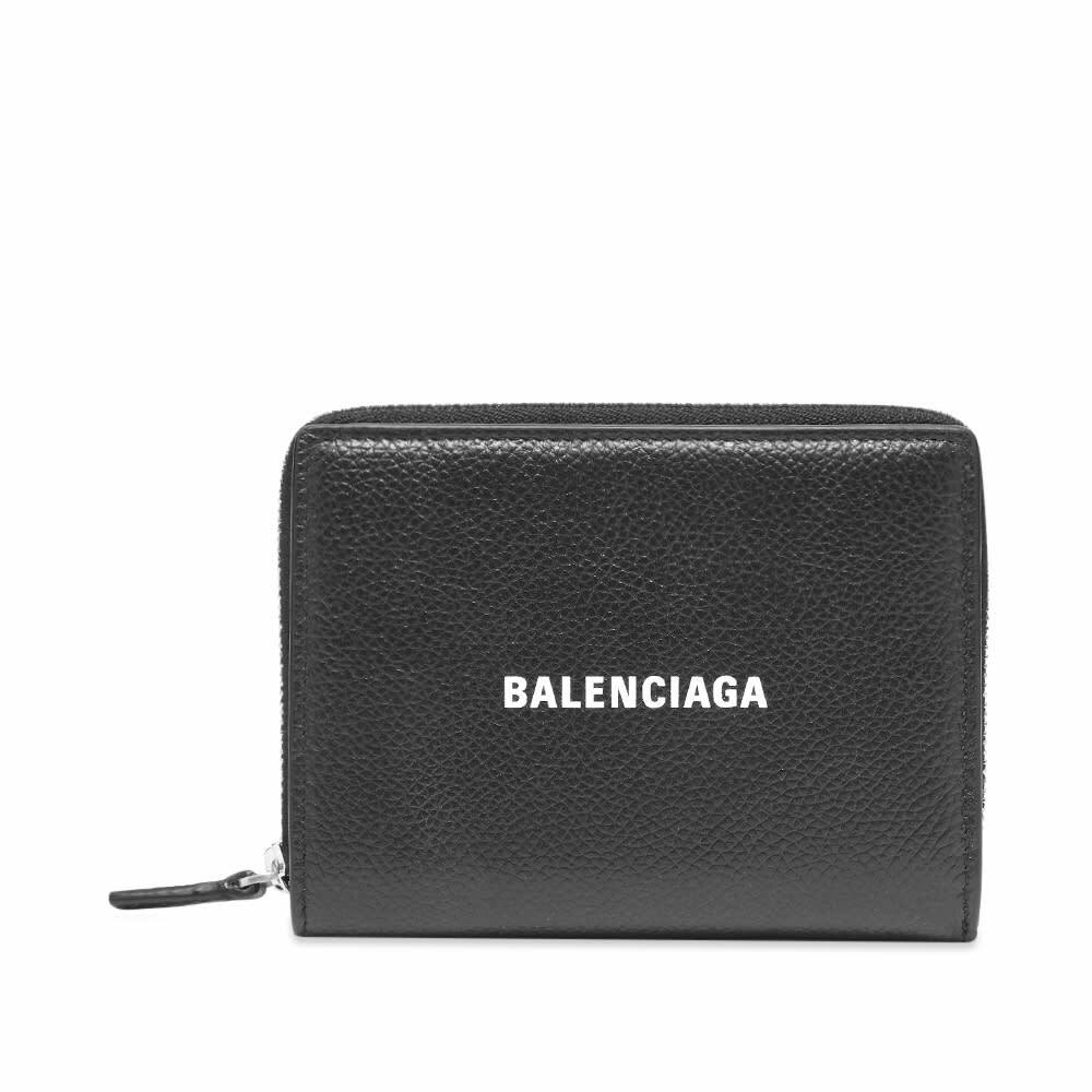 Balenciaga Men's Cash Zip Billfold Wallet in Black/White Balenciaga