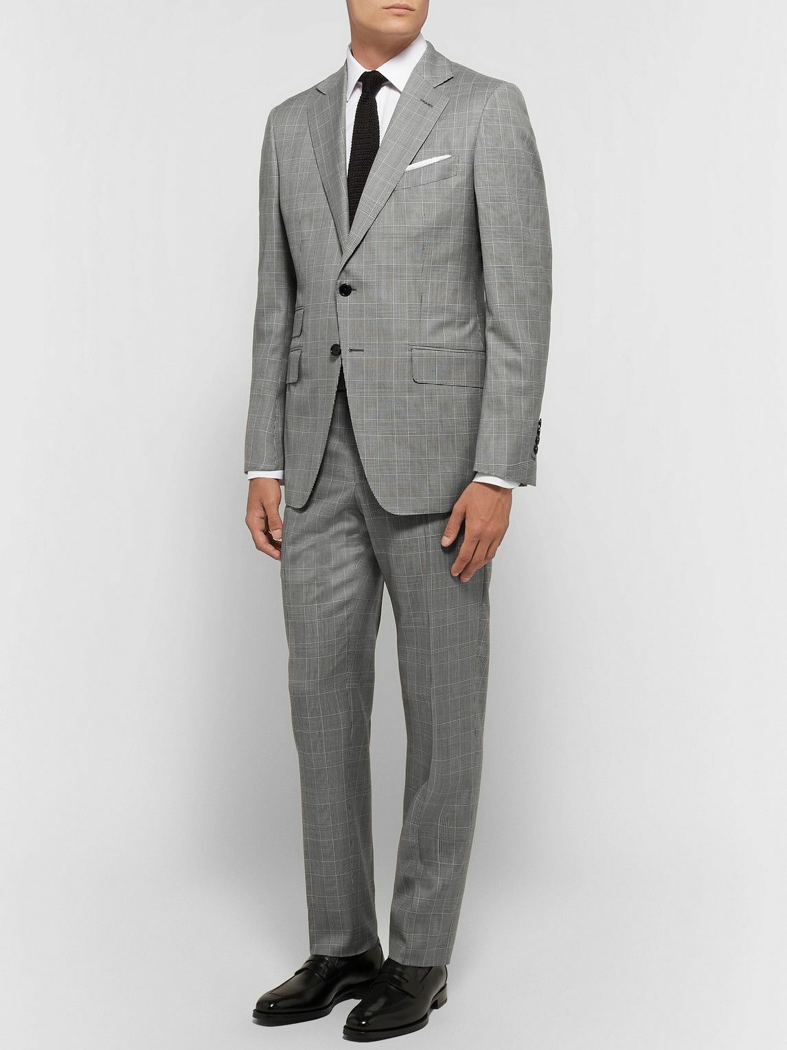 TOM FORD - O'Connor Slim-Fit Prince of Wales Checked Wool Suit Trousers - Gray  TOM FORD