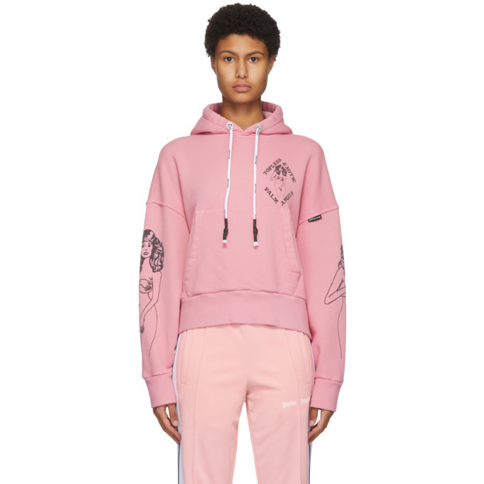 palm angels pink hoodie