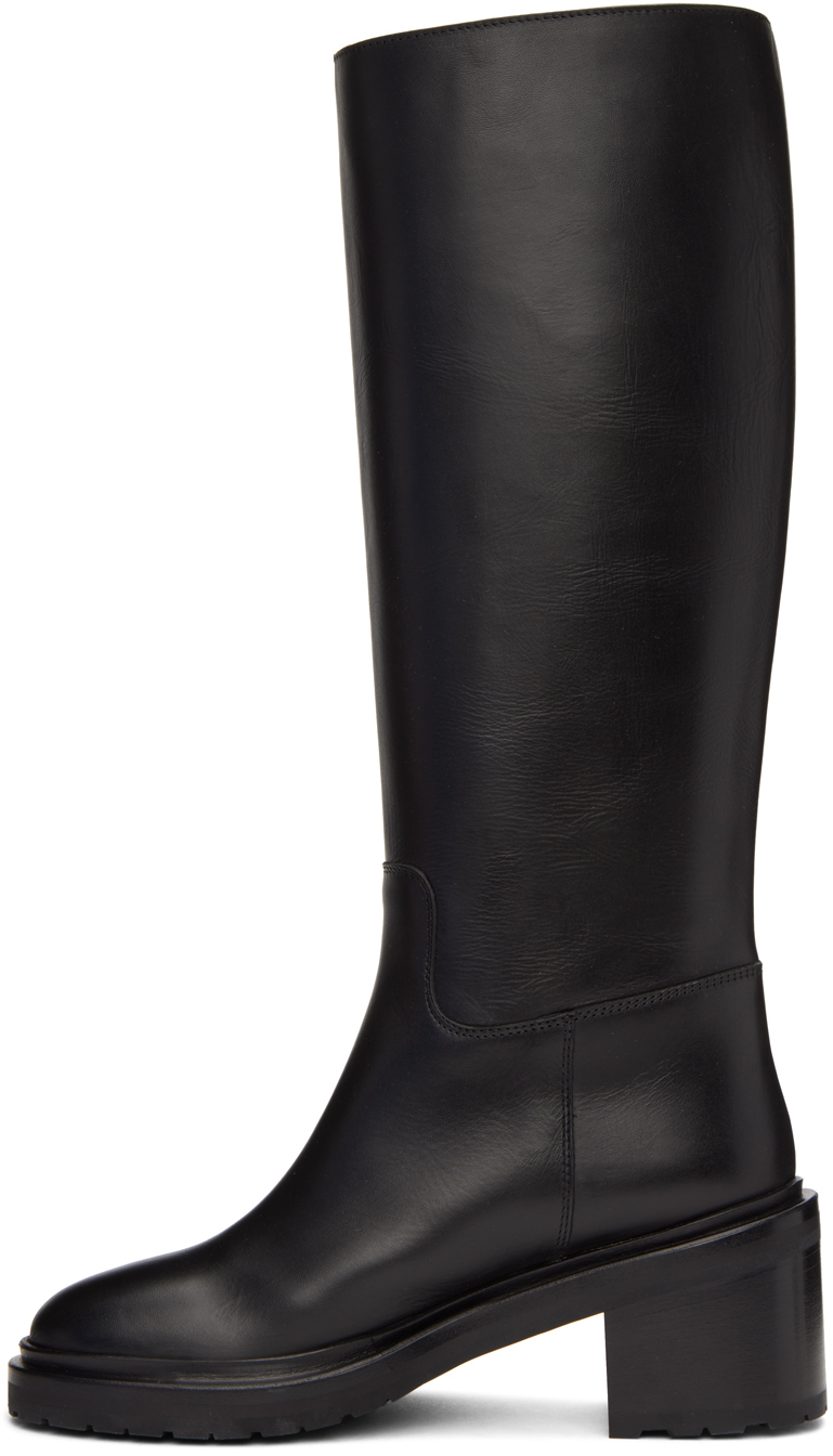 Legres Black Oiled Leather Riding Boots Legres