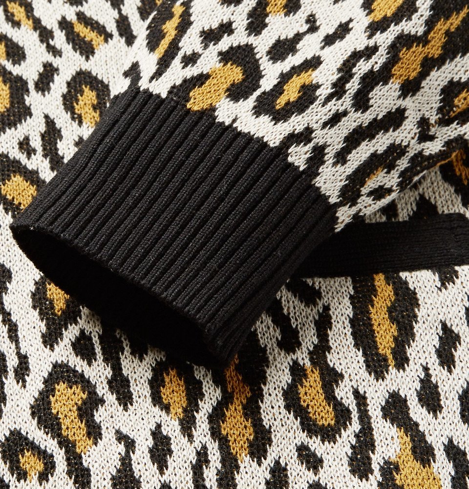 Wacko Maria - Leopard-Jacquard Cotton Cardigan - Off-white Wacko Maria
