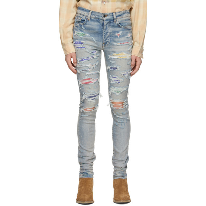 amiri rainbow jeans