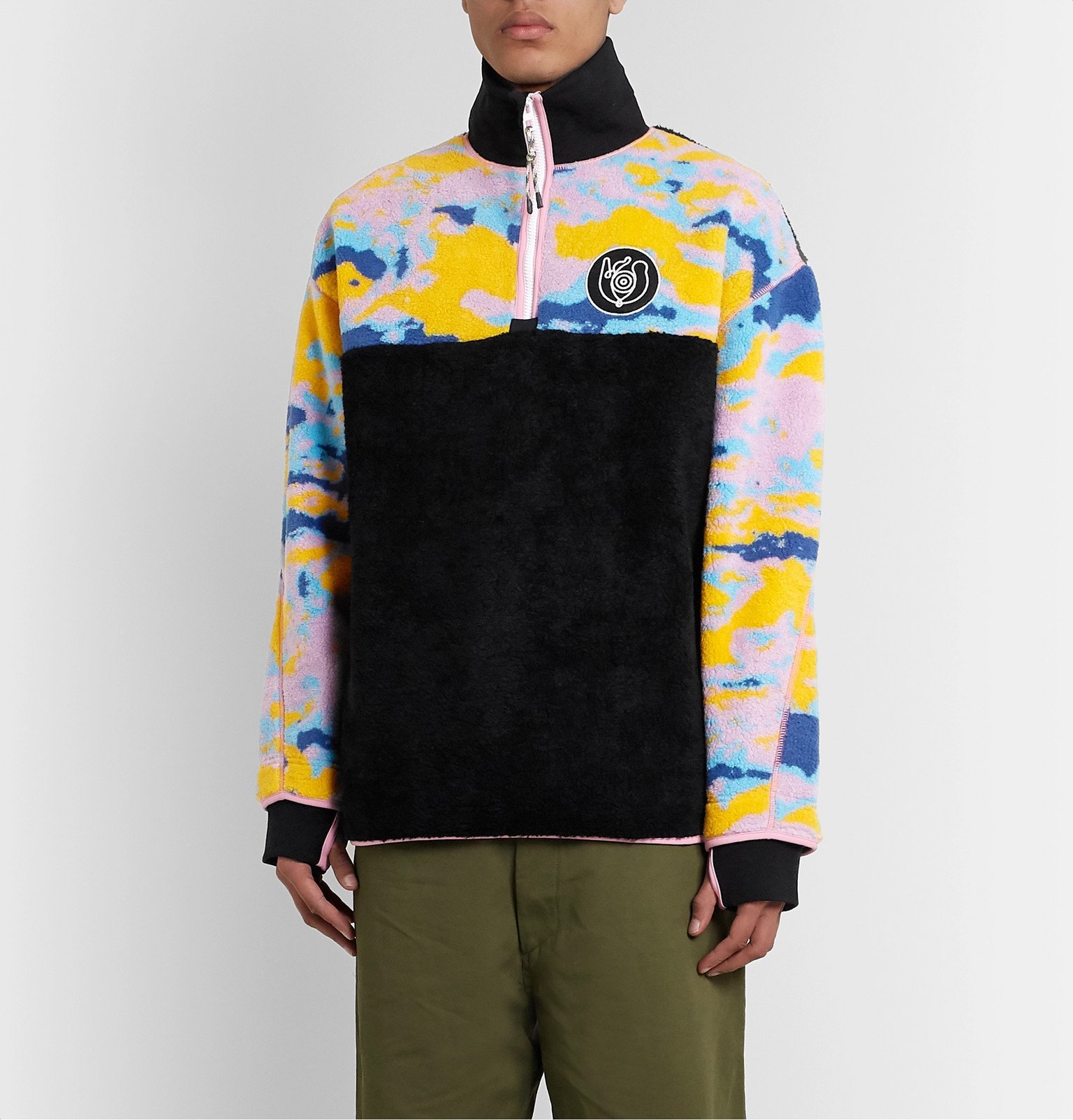 Loewe - Eye/LOEWE/Nature Colour-Block Fleece Half-Zip Sweatshirt 