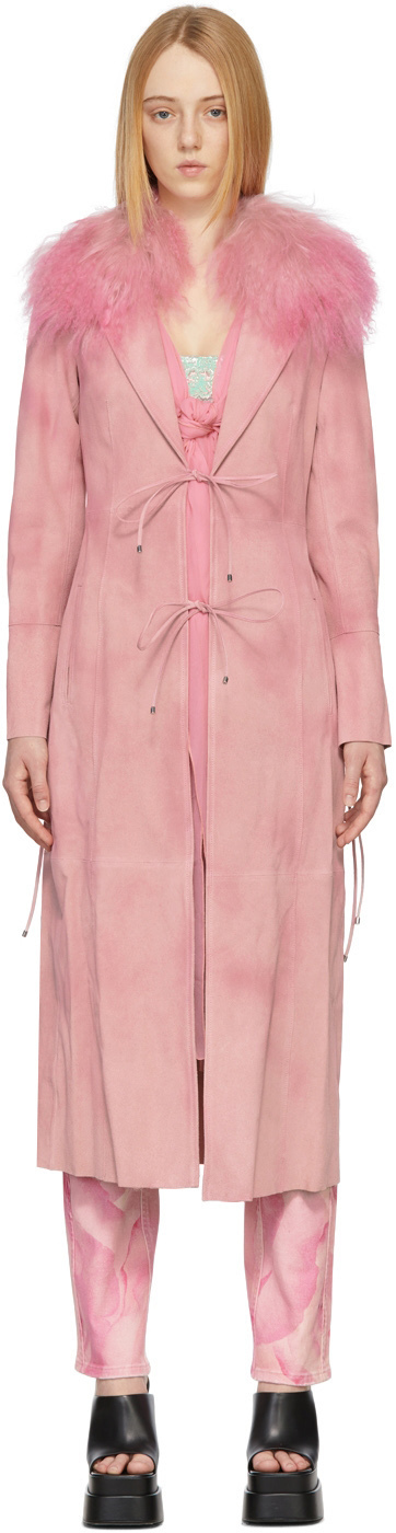Photo: Blumarine Pink Suede Raincoat