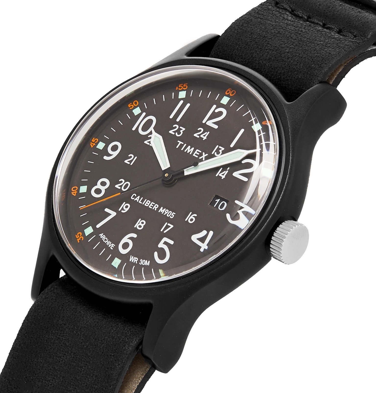 Timex - Camper MK1 40mm Stainless Steel and Leather Watch - Black Timex