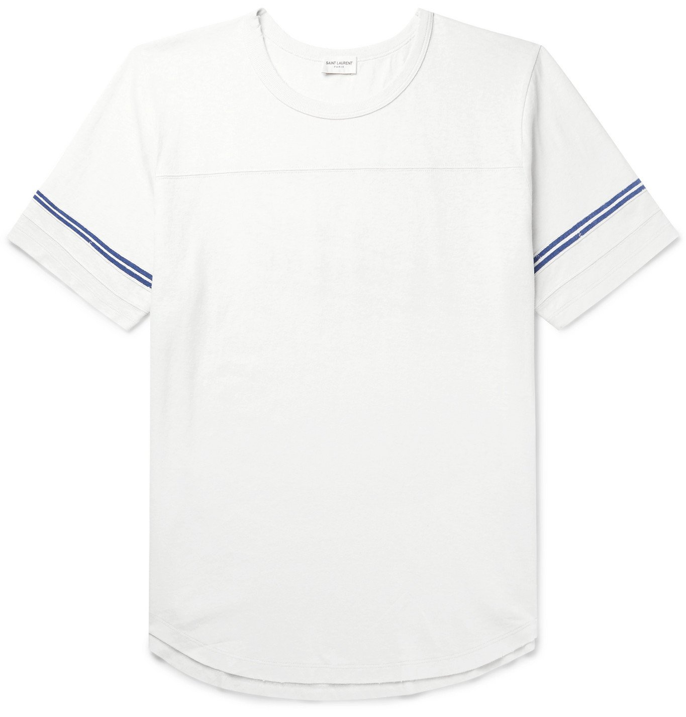 Logo-Flocked Stripe-Trimmed Distressed 