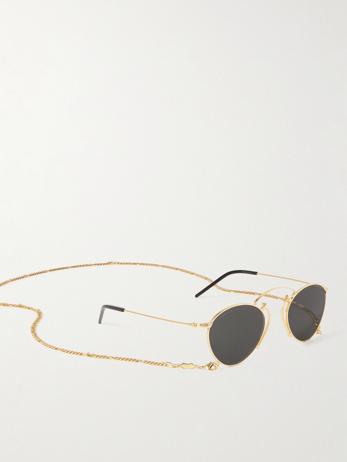 Round-Frame Gold-Tone Sunglasses Gucci