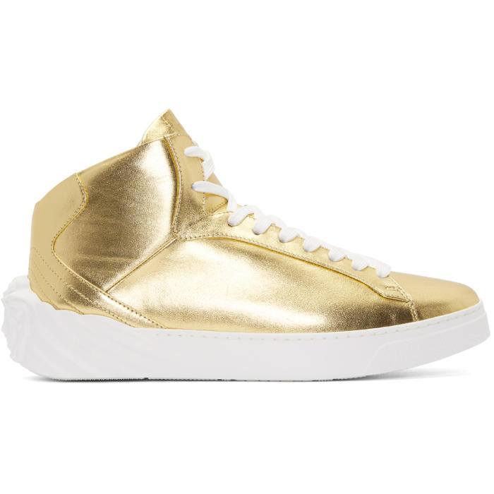 versace gold high top sneakers
