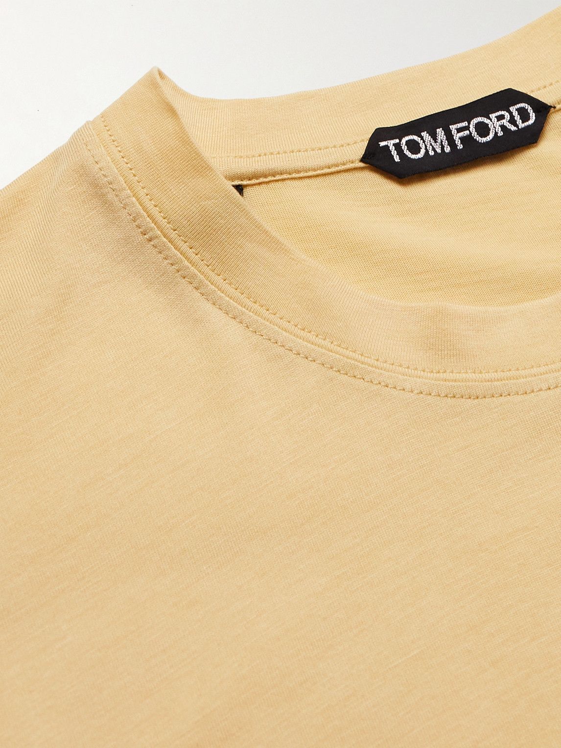 TOM FORD - Lyocell and Cotton-Blend Jersey T-Shirt - Yellow TOM FORD