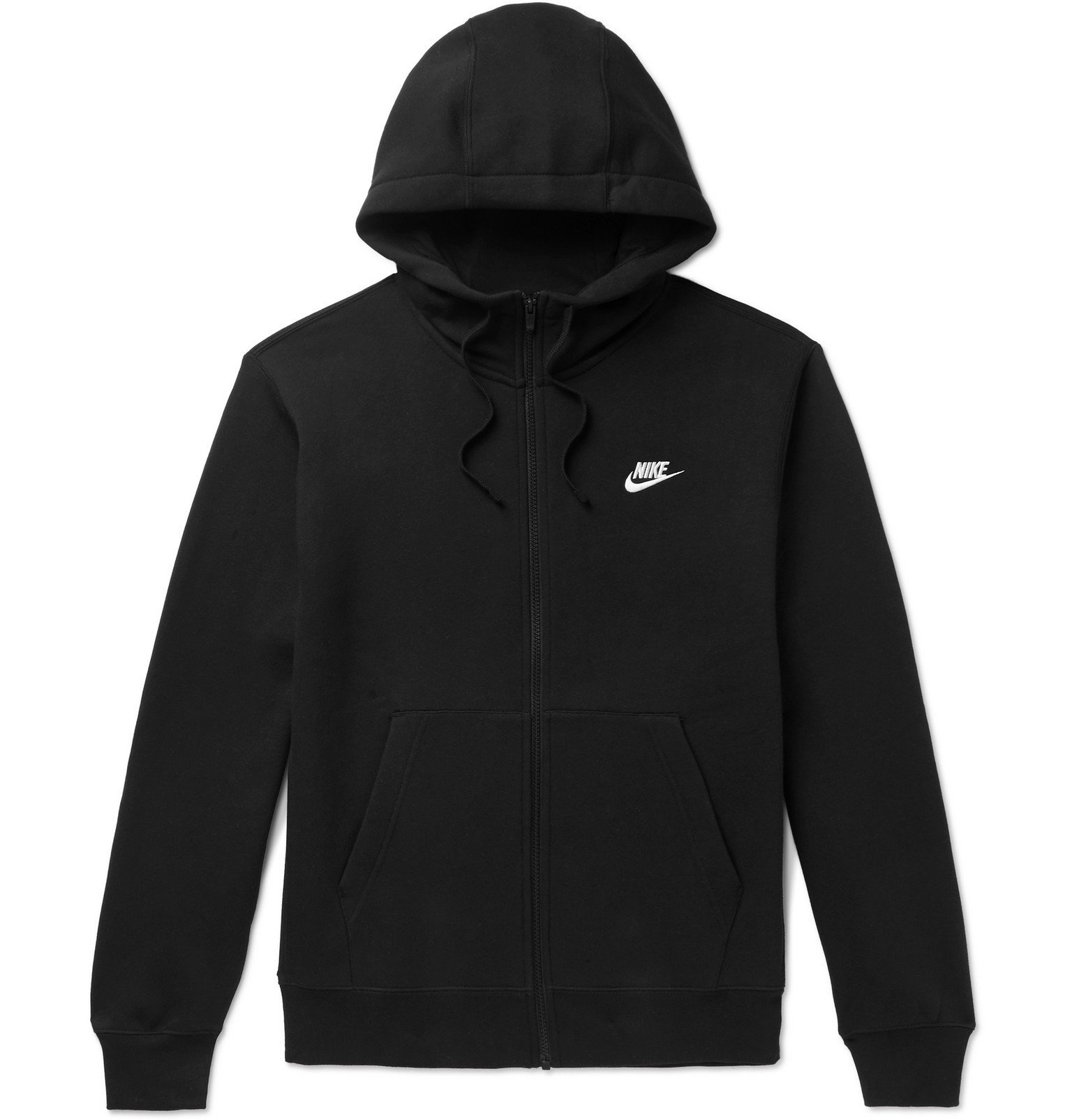 Nike - Logo-Embroidered Fleece-Back Cotton-Blend Jersey Zip-Up Hoodie ...
