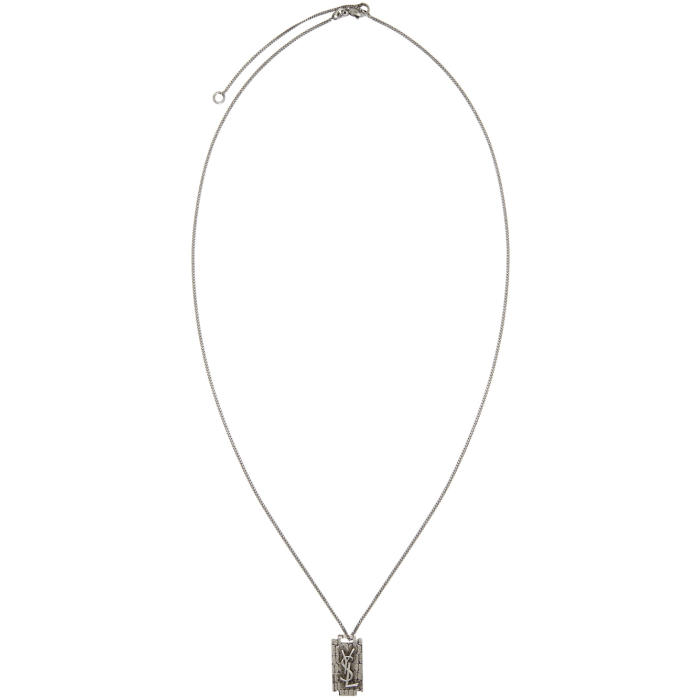 Saint Laurent Silver Logo Necklace Saint Laurent