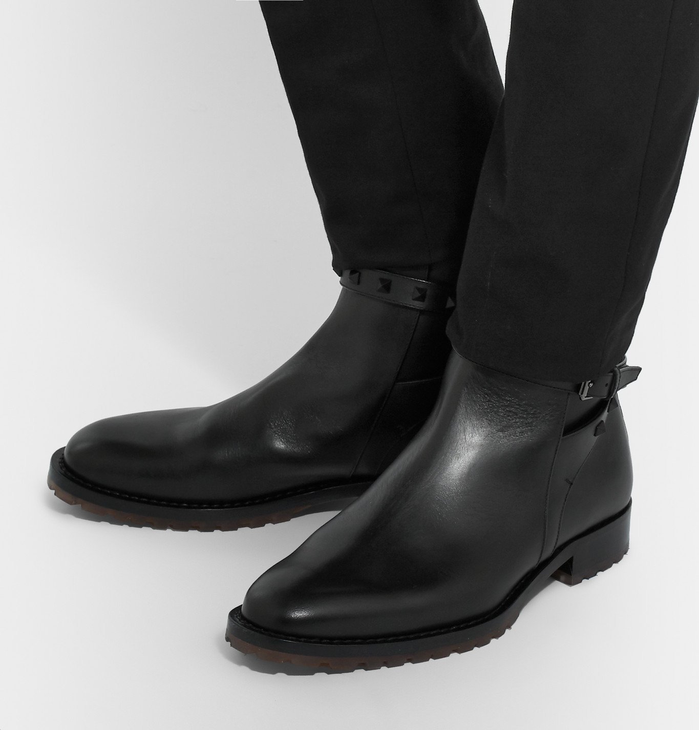 VALENTINO - Studded Leather Jodhpur Boots - Black Valentino