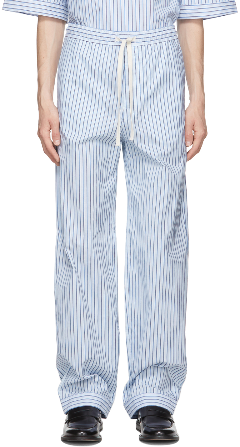 UNIFORME Blue & White Stripy Pyjama Trousers UNIFORME