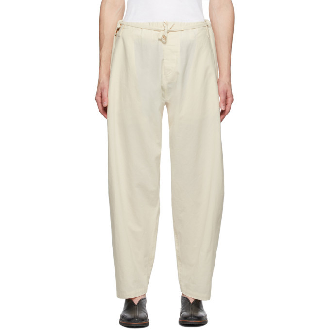 Hed Mayner Off-White Washed Cotton Judo Trousers Hed Mayner