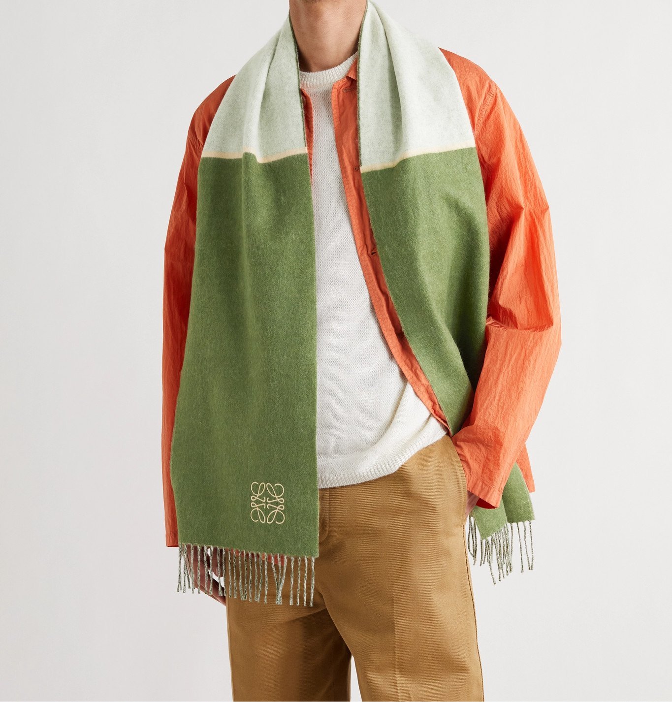 LOEWE - Window Logo-Embroiderd Colour-Block Wool and Cashmere 