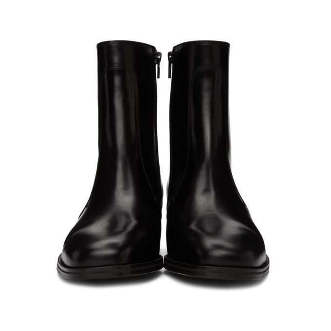 Lemaire Black Leather Zipped Boots Lemaire