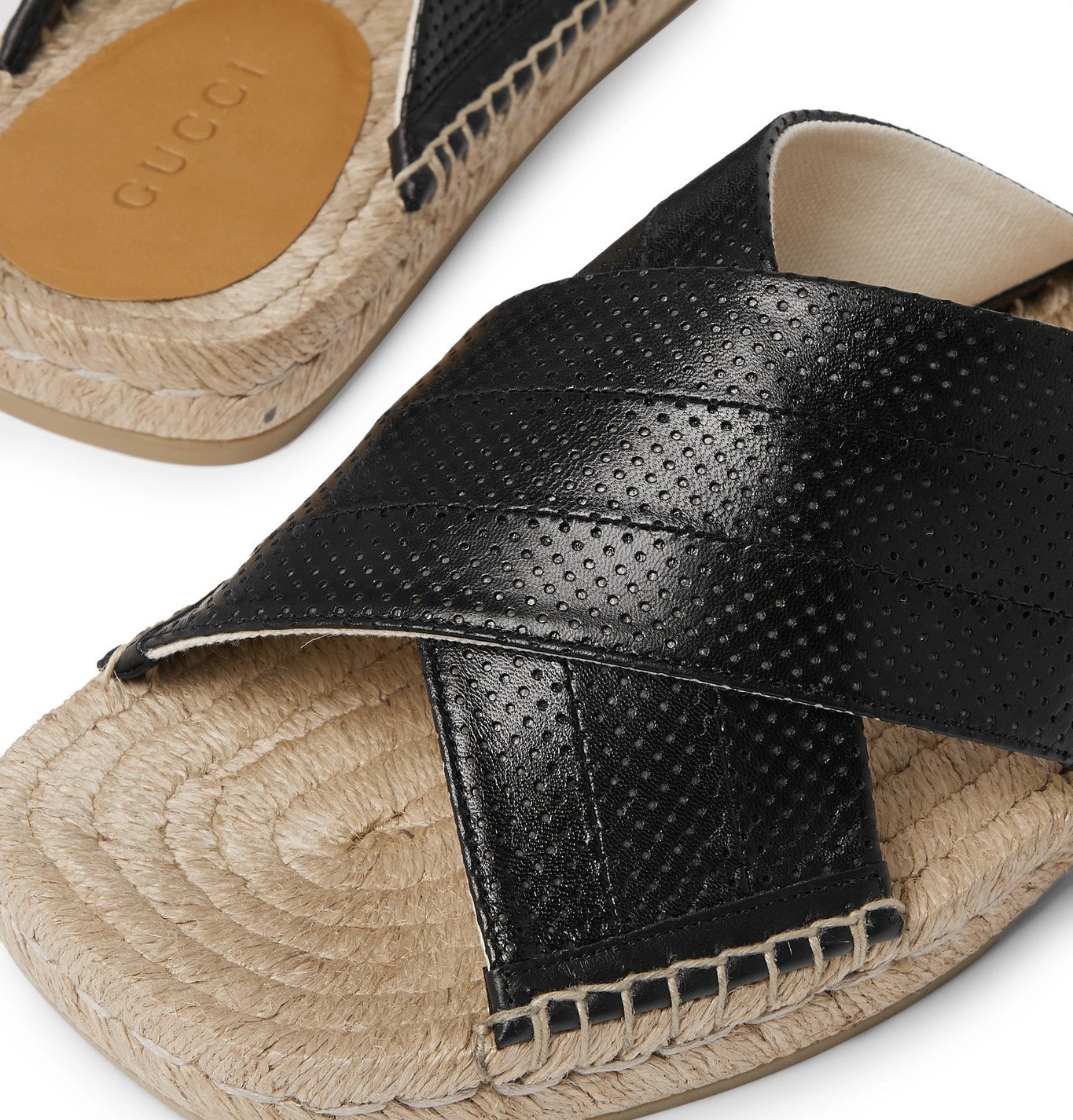 Gucci - Perforated Leather Sandals - Black Gucci