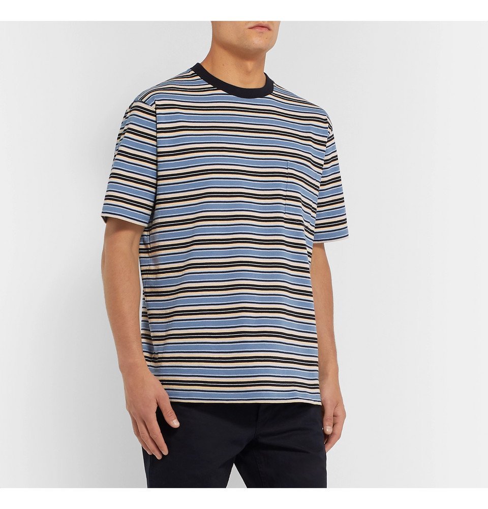 Beams Plus - Striped Cotton-Jersey T-Shirt - Blue Beams Plus