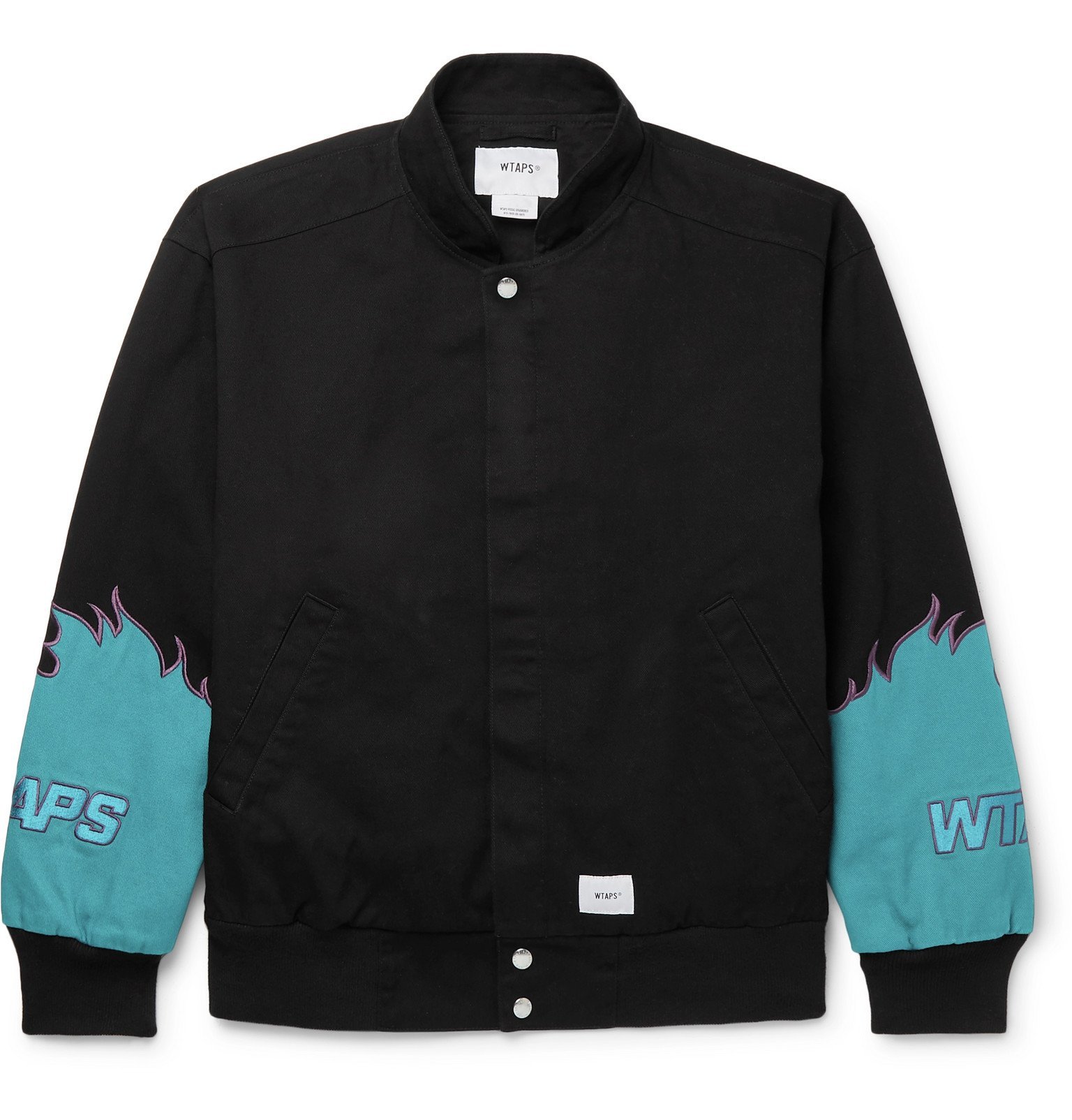WTAPS - Drifters Logo-Appliquéd Cotton-Twill Bomber Jacket - Black WTAPS