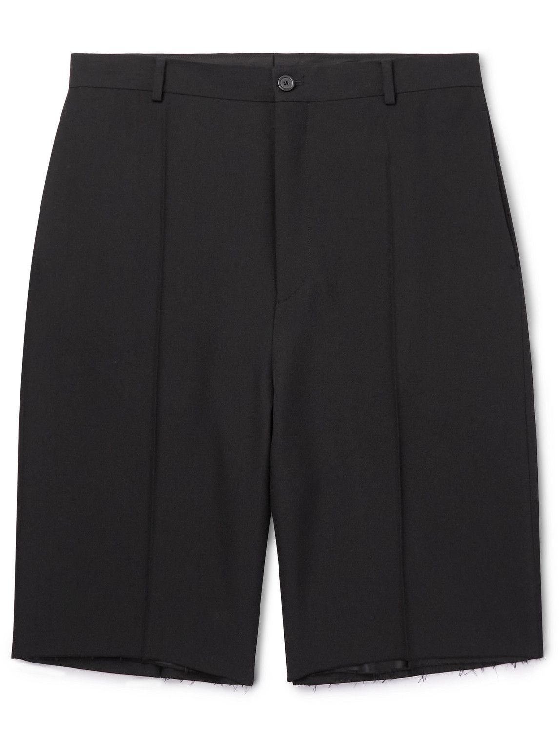 Balenciaga - Pleated Straight-Leg Wool-Blend Shorts - Black Balenciaga