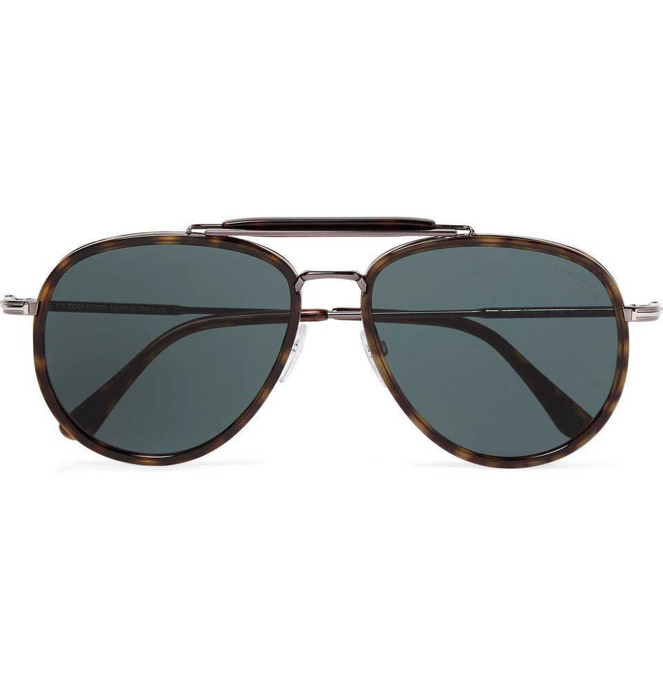 TOM FORD - Tripp Aviator-Style Tortoiseshell Acetate and Silver-Tone  Sunglasses - Tortoiseshell TOM FORD