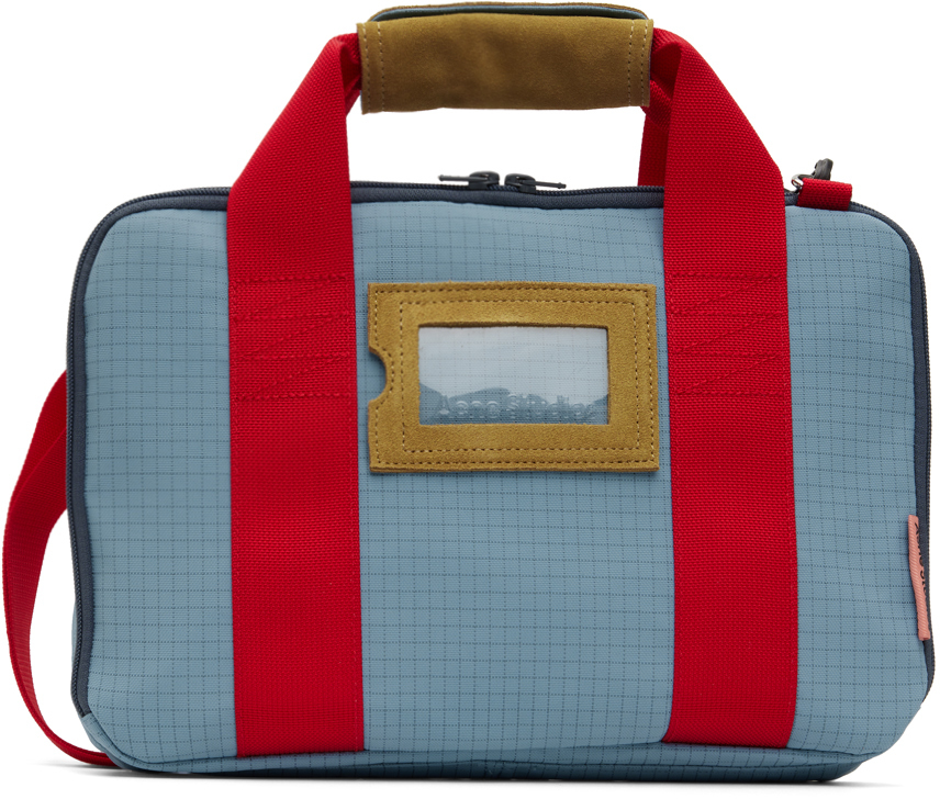 Acne Studios Blue Nylon Messenger Bag Acne Studios