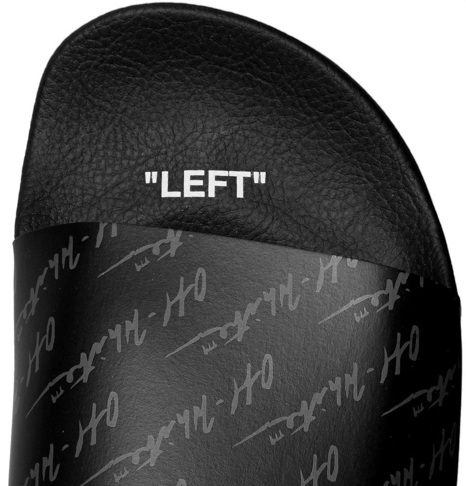 off white logo print slides