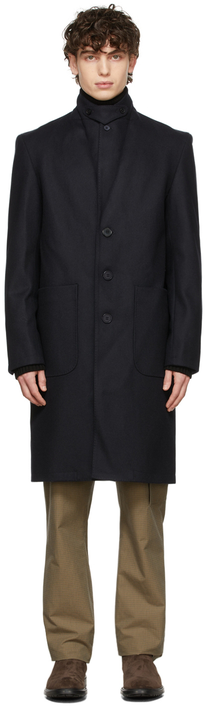 Officine Générale Navy Wool Diego Coat Officine Generale