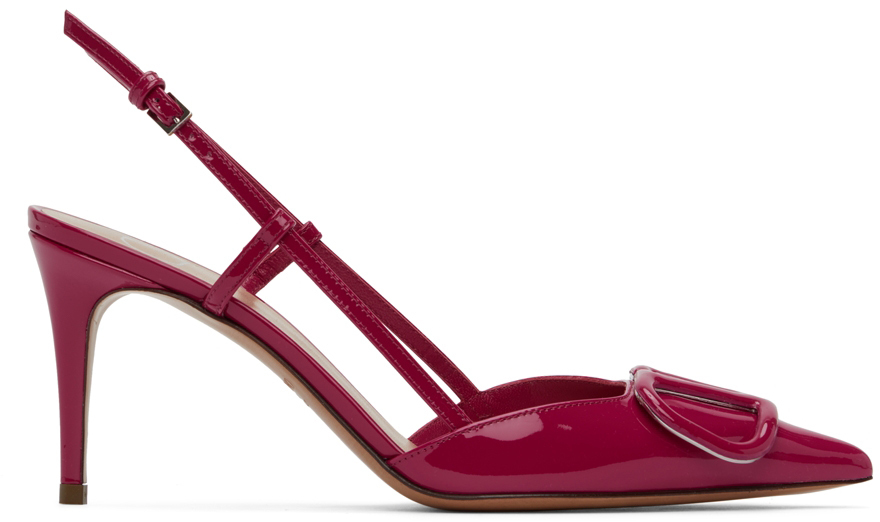 Valentino Garavani Pink VLogo Slingback Heels Valentino Garavani
