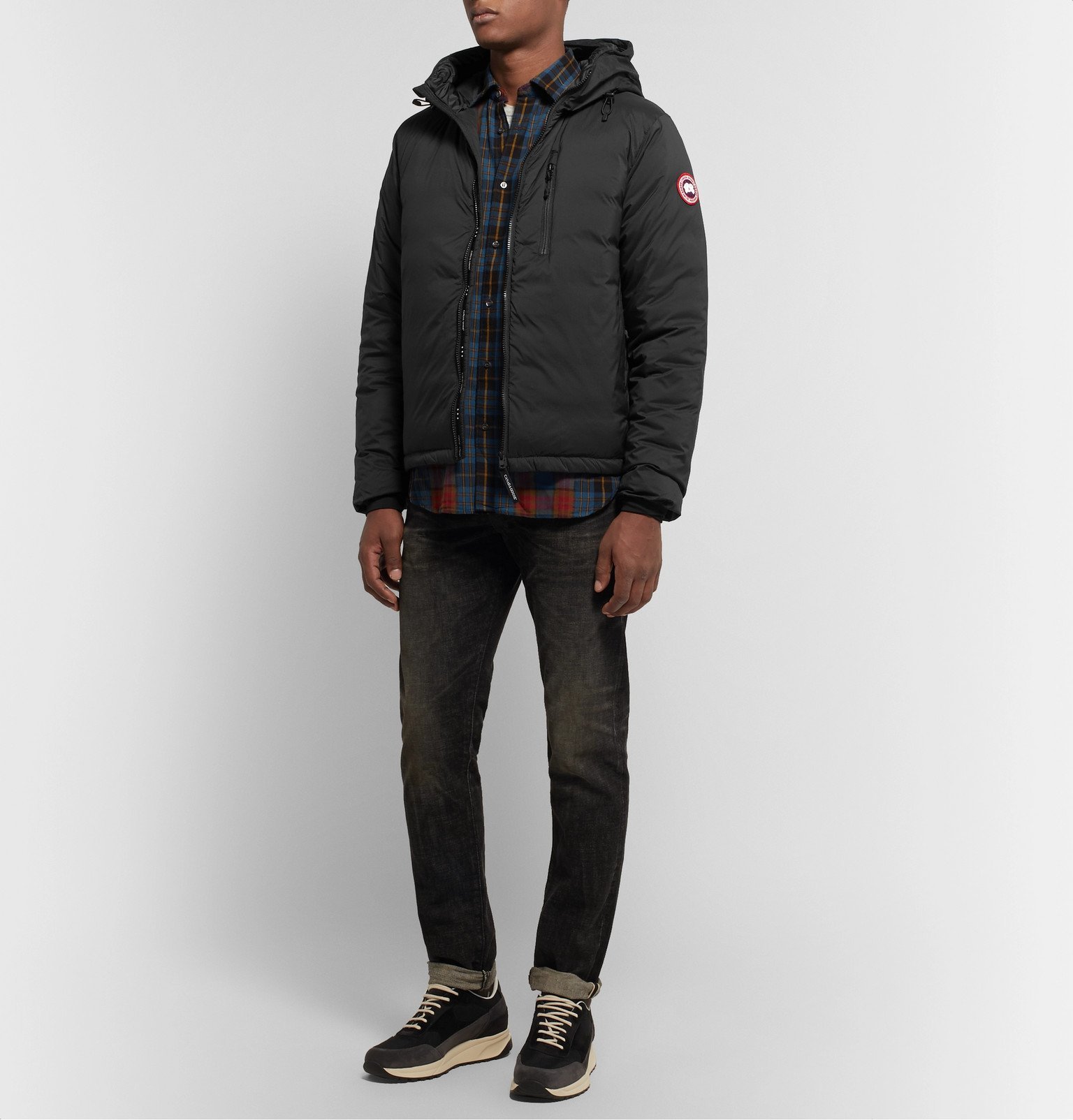 Canada Goose Lodge SlimFit NylonRipstop Hooded Down Jacket Black